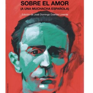 Cartel de la presentación del libro "Carta de Moscú sobre el amor" de Ramón J. Sender el 5 de mayo a las 19:00h en el Paraninfo de la Universidad de Zaragoza. El cartel muestra un retrato pintado del autor sobre un fondo rojo vibrante e indica la participación de Mario Lafuente, Alberto Sabio, José Domingo Dueñas y la actuación musical de Las Traidoras.